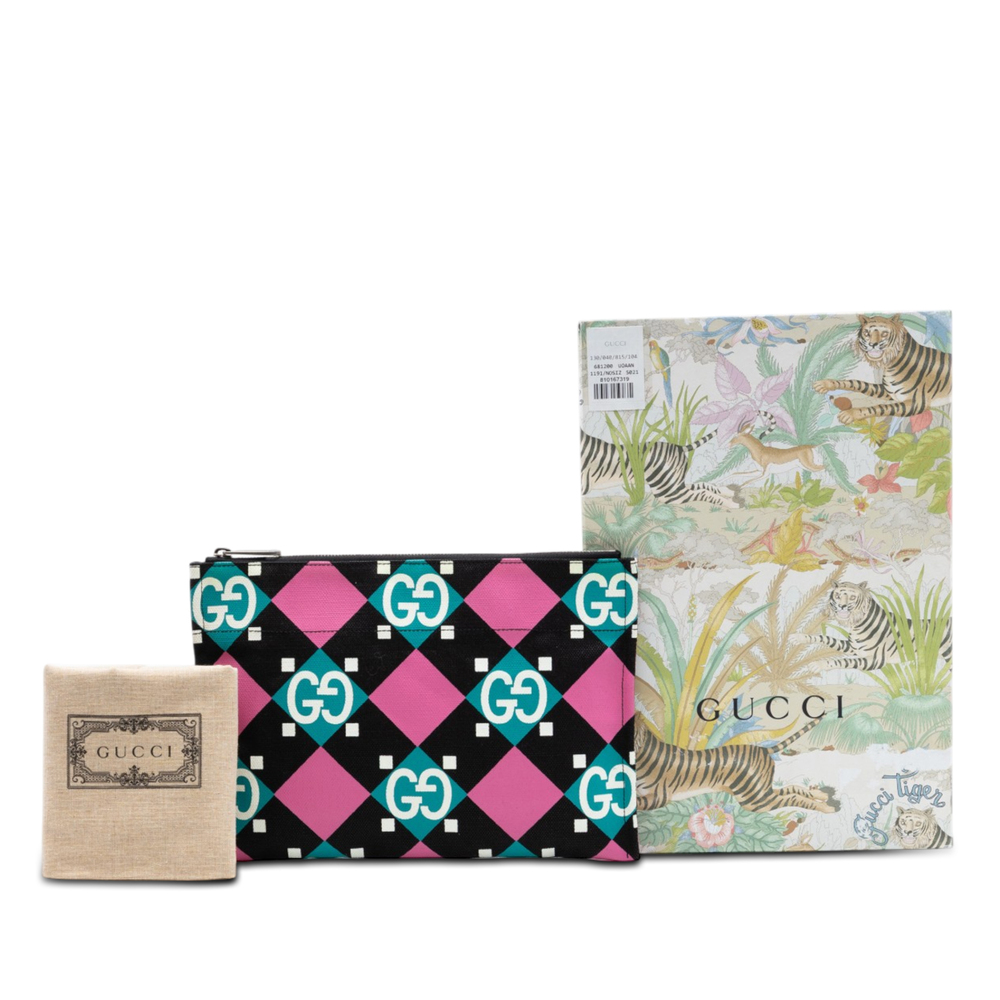 Pre-Loved Gucci Jumbo GG Canvas Geometric Print Clutch - Picture 8 of 8
